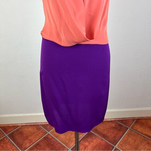 Diane Von Furstenberg Colorblock Silk Dress Size 2 - Picture 4 of 7